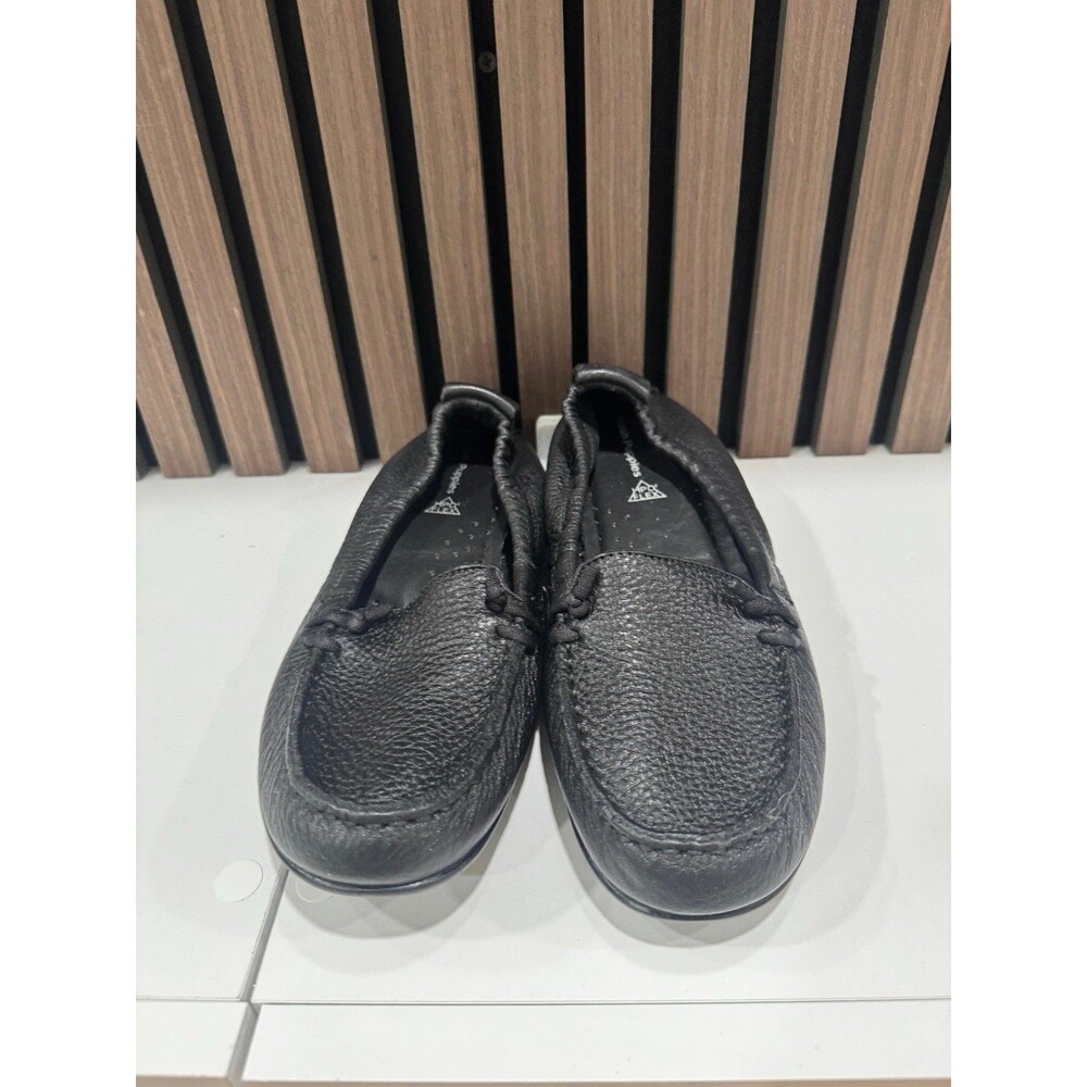 Hush Puppies HPO2 Flex Ceil Leather Loafers Shoes Black Slip On Size 8.5